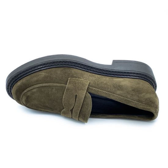 Лоферы Mimmu зеленые замшевые демисезонные - фото 5, F303M5 MIM VERDE