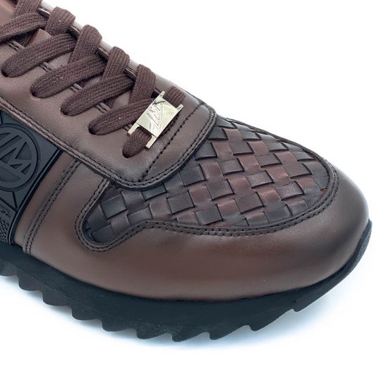 Кроссовки Marcelo Lopez коричневые кожаные демисезонные - фото 6, 