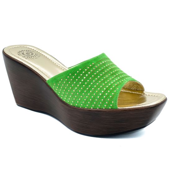 Сабо Santini замшевые зеленые - фото 2, 