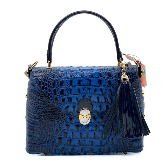 Сумка Marino Orlandi синяя крокодил - фото 1, 