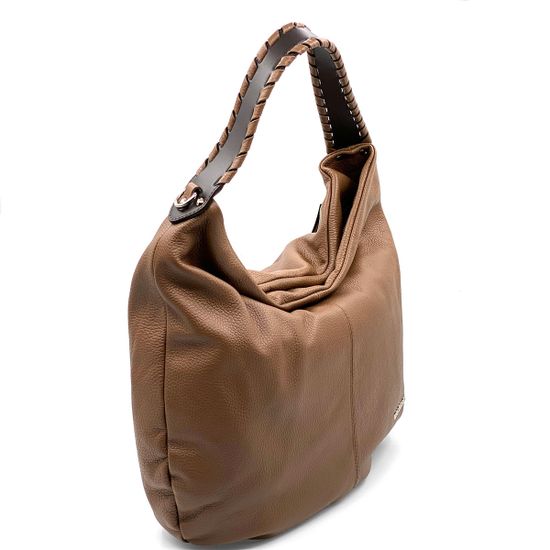 Сумка Di Gregorio бежевая кожаная - фото 2, 