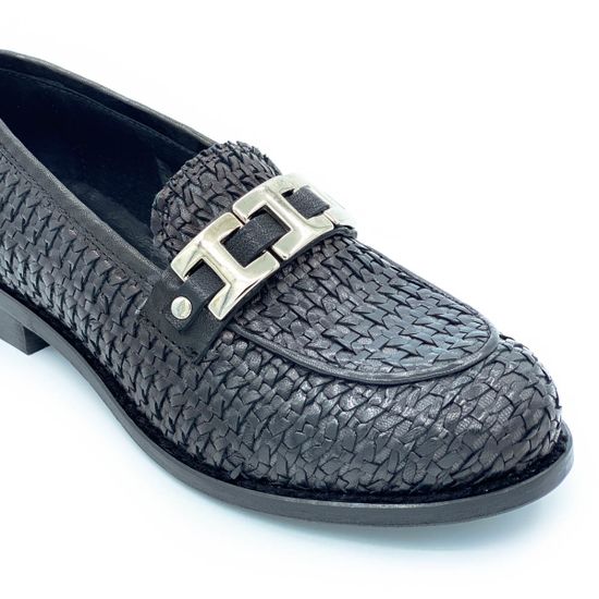 Лоферы Mimmu черные кожаные - фото 6, F303M1 MIM