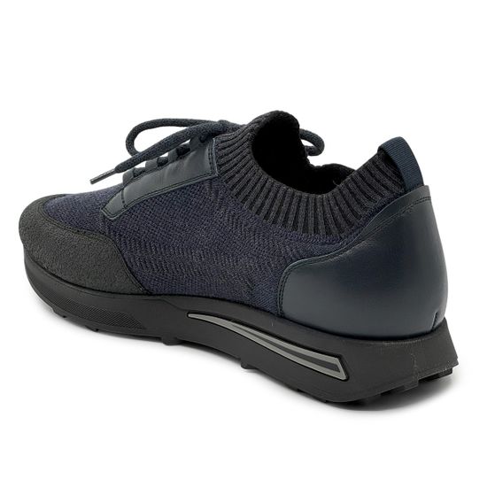 Кроссовки GIAMPIERONICOLA синие/черные кожа/текстиль на байке - фото 3, M393148A GPN BLU