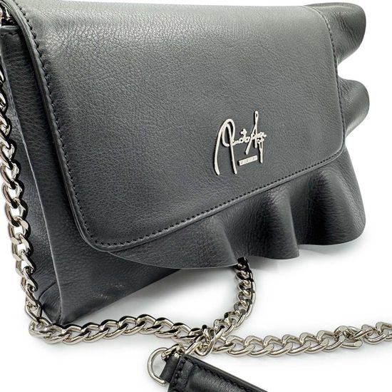 Сумочка Renato Angi черная кожаная - фото 4,