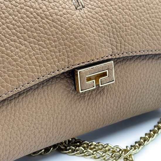 Клатч Loristella рыжий кожаный - фото 4,