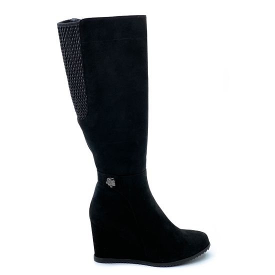 Сапоги Giorgio Piergentili черные замшевые МЕХ - фото 1, 