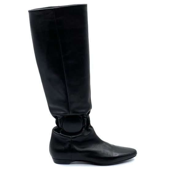 Сапоги женские Gianmarco Lorenzi черные кожа демисезонные - фото 1, 