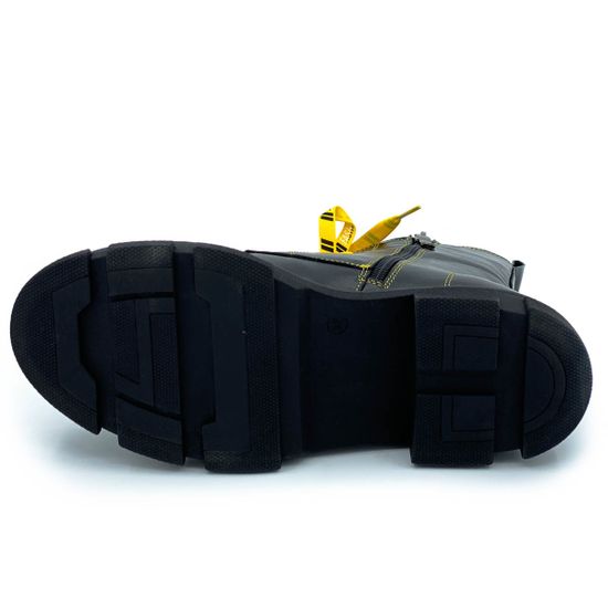 Ботинки Cover черно-желтые кожаные Байка - фото 4, 46782-1 COV