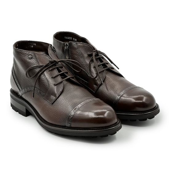 Ботинки Mario Bruni коричневые кожаные на меху - фото 8, 14433 MB MORO