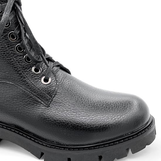 Ботинки Cover черные кожаные МЕХ - фото 5, 522106-2 COV