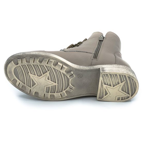 Ботинки Cover бежевые кожаные МЕХ - фото 4, 