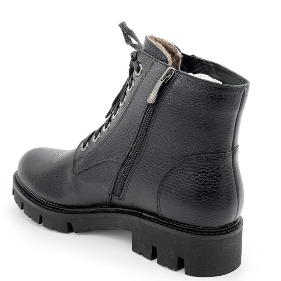 Ботинки Cover черные кожаные МЕХ - фото 3, 522106-2 COV