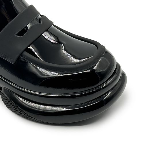 Ботинки TUFFONI черные кожаные лакированные на байке - фото 6, 