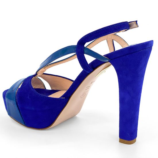 Босоножки Tiffi синие замшевые с кожаными вставками - фото 3, 558/A TI