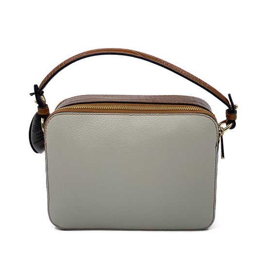 Сумка MOT CLE  кожаная бежевая/коричневая - фото 1, 