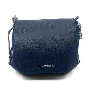 Сумка Di Gregorio синяя кожаная с ручкой под питон - фото 1, 03237 DG BLU