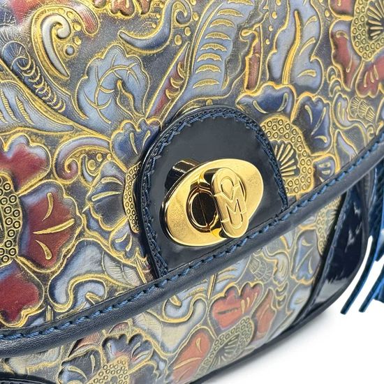 Сумка Marino Orlandi кожа мультиколор синяя - фото 4, 