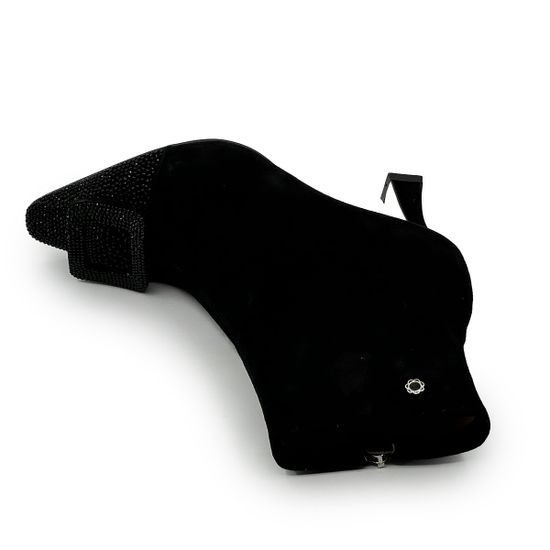 Ботильоны Tuffoni черные замша/стрейч со стразами демисезонные - фото 5, 5624030VL TUF