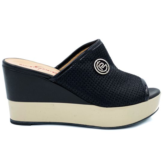 Сабо Giorgio Piergentili черные кожаные - фото 1, 