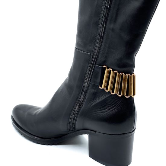 Сапоги Rosso Nero черные кожаные байка - фото 8, 3790 RN