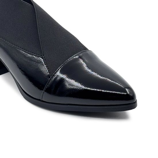 Ботильоны Francesco Valeri черные лак/текстиль демисезонные - фото 6, U17 FV LAK