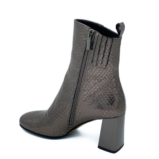 Ботильоны Ilasio Renzoni серебряные кожаные демисезонные тиснение под питона - фото 3, 6315 IR