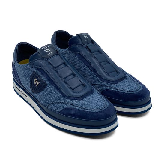 Кеды GiamPieroNicola Кеды синие текстиль/замша/кожа - фото 7, 