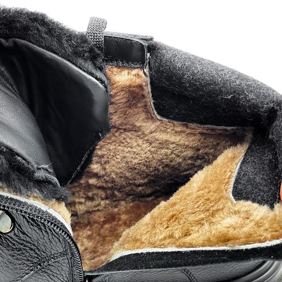 Ботинки Giada Gabrielli черные кожаные МЕХ - фото 7, 840 GABR