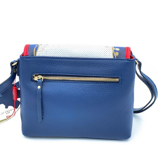 Сумка Marina Creazioni бело-синяя кожаная маленькая - фото 3, 