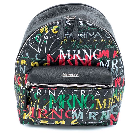 Рюкзак Marina Creazioni черный мультиколор кожаный - фото 1, 