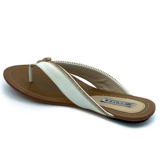 Шлепанцы Cover белые кожаные - фото 3, 