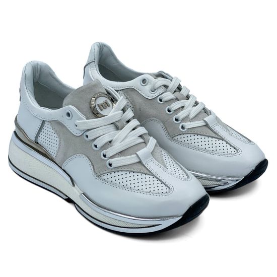 Кроссовки NILA NILA белые кожаные/замшевые - фото 7, NO5815 NIL BIANCO