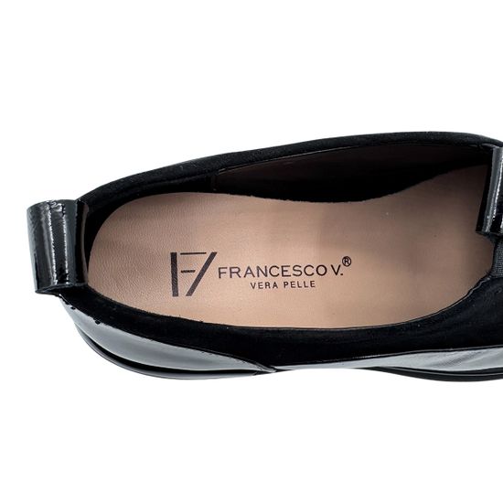 Полуботинки Francesco Valeri черные лак/замша демисезонные - фото 7, U26 FV