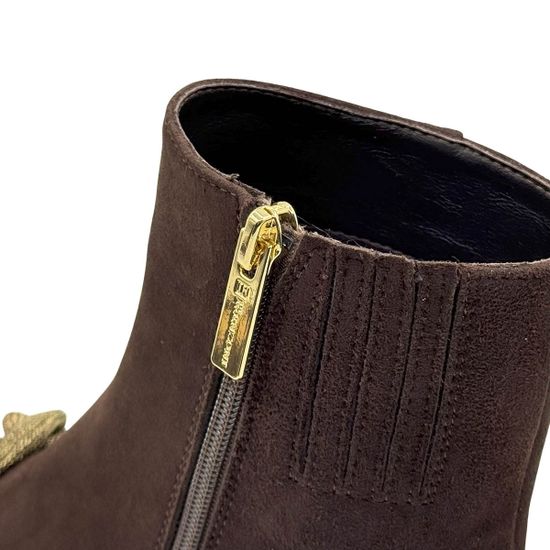 Ботильоны Ilasio Reanzoni коричневые замшевые на байке - фото 7, 4351 IR MORO