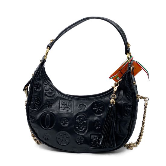 Сумка-банан Marino Orlandi черная кожаная - фото 1, 4904 MO NERO