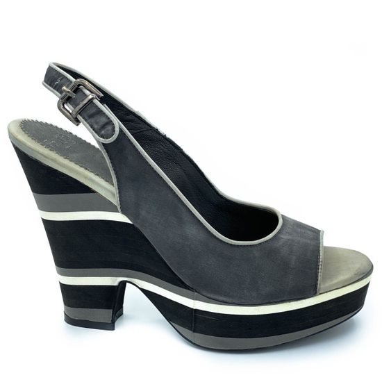 Босоножки Fru.it черные комбинация кожи и текстиля - фото 1, 