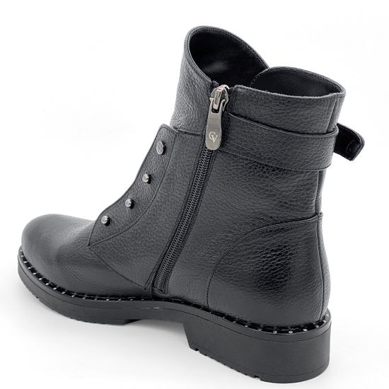 Ботинки Cover черные кожаные МЕХ - фото 3, 