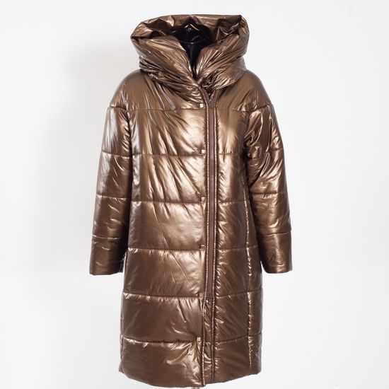 Пуховик VOLPI удлиненный золотого цвета - фото 1, 1105 VO
