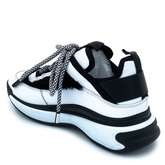 Кросссовки Lab Milano черно-белые кожаные демисезонные - фото 3, ZN1313 LAB BIANCO