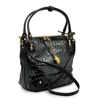 Сумка Marino Orlandi черно-зеленая лакированная - фото 2, 4913 MO VERDE