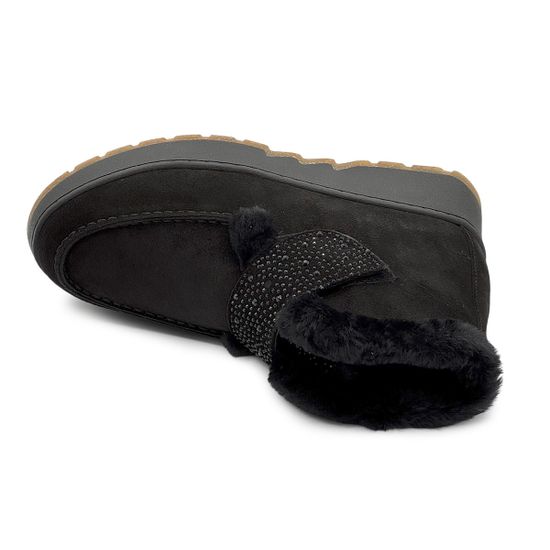 Ботинки Lab Milano черные замшевые со стразами на меху - фото 5, 07913086 LAB NERO