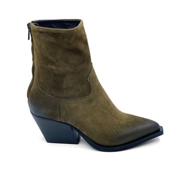 Ботинки Казаки MIMMU замшевые демисезонные зеленые - фото 1, F702K1 MIM MILITARY