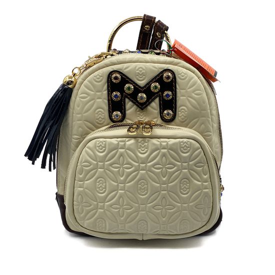 Рюкзак женский Marino Orlandi  кожаный бежево-коричневый - фото 1, 