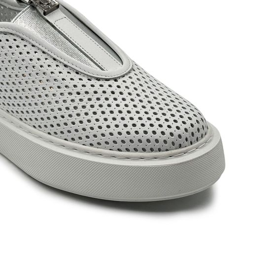 Кеды Lab Milano белые кожаные с перфорацией - фото 6, 2639 LAB BIANCO