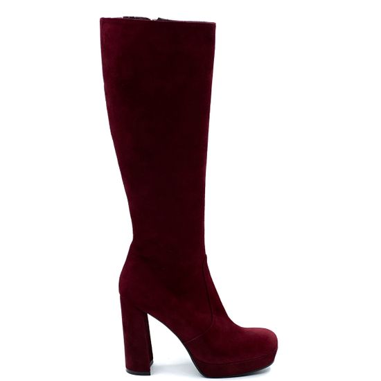 Сапоги Rosso Nero бордо  замшевые демисезонные - фото 1, 4150 RN BORDO