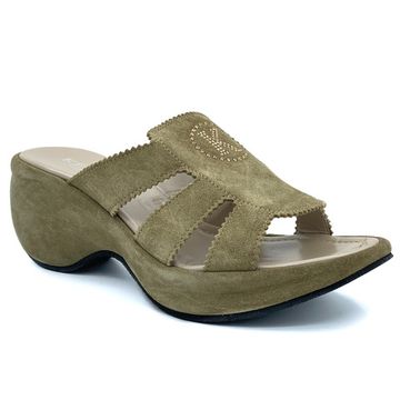 Сабо Kelton зеленые замшевые - фото 2, H0416 KEL VERDE