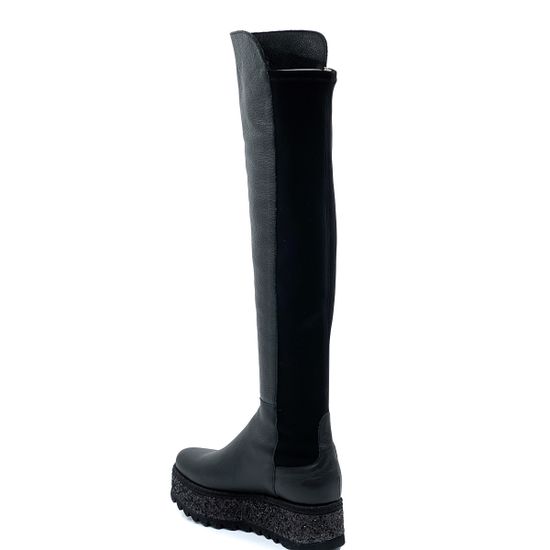 Ботфорты Pertini черные кожаные демисезонные - фото 3, 182W15070D1 PRT