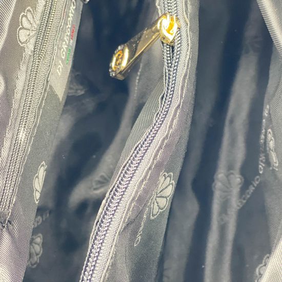 Сумка Di Gregorio черная кожаная плетеная - фото 6, 