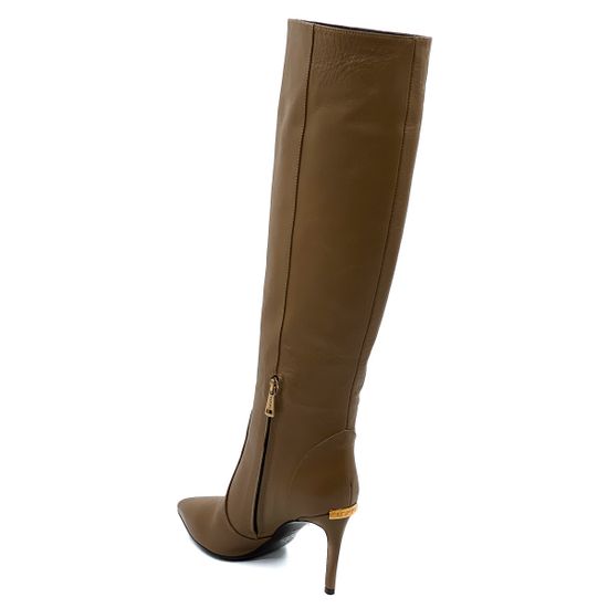 Сапоги Tiffi бежевые кожаные демисезонные - фото 3, 