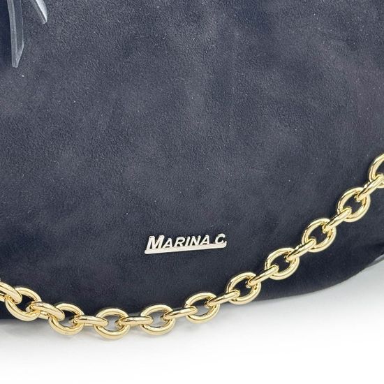 Сумка Marina Creazioni черная замша/кожа с кожаными бегунками - фото 6, B7290 MC NERO FURN NAP